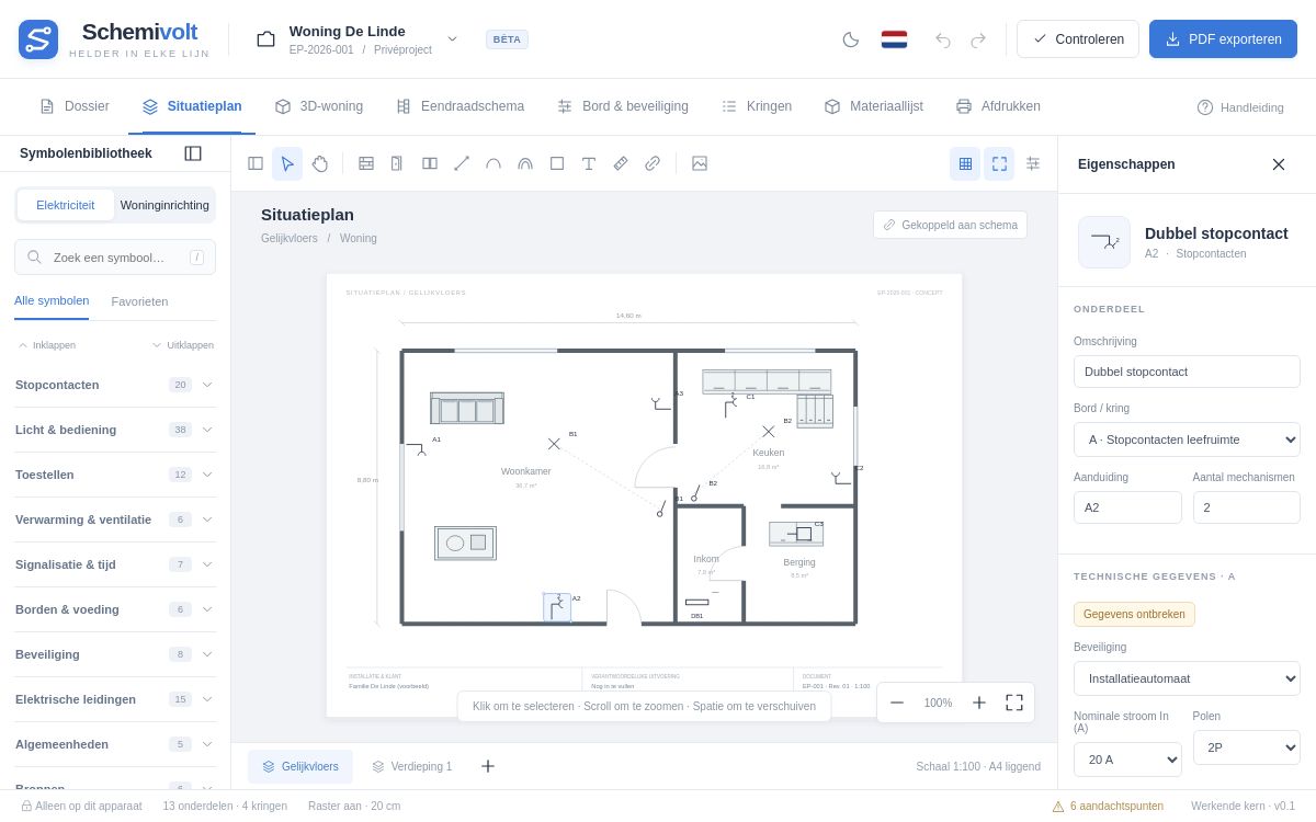 Voorbeeldproject met een situatieplan in Schemivolt